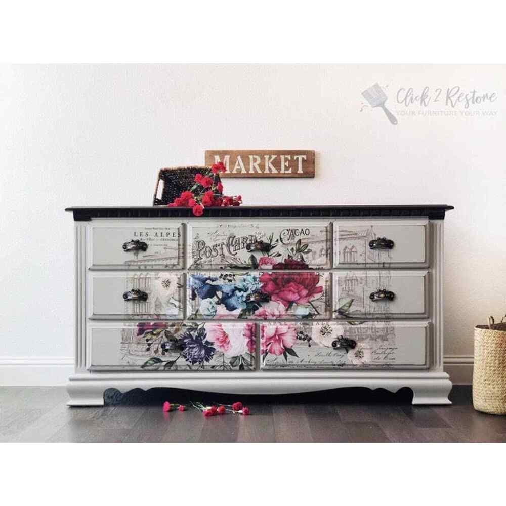 Re Design by Prima Transfer Sticker Imperial Garden 44x30" Multicolor Florals